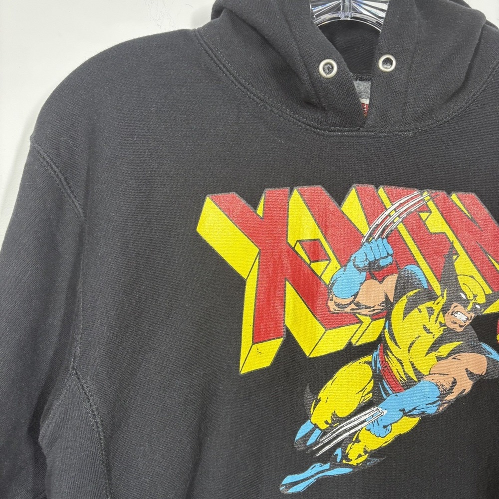 VTG Marvel Comics Wolverine Fleece Hoodie Size Youth XL (14-15)‎ Black Y2K Retro - Picture 4 of 13